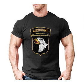 Áo thun AIR BORNE chiến thuật_dã ngoại - đen