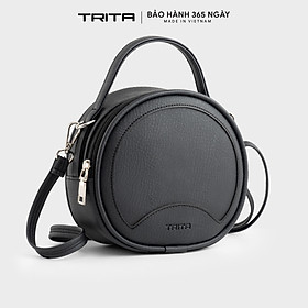 Túi Trita ( Thời trang nữ form tròn viền chỉ - Túi đeo chéo da RHN164 )