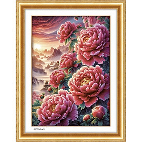 Mua Tranh thêu kín chữ thập Hoa mẫu đơn 6715  kích thước 50 x 68 cm