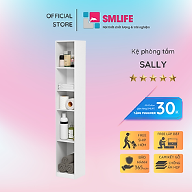 Tủ phòng tắm gỗ hiện đại SMLIFE Sally | Gỗ MDF dày 17mm chống ẩm | D25xR25xC160cm