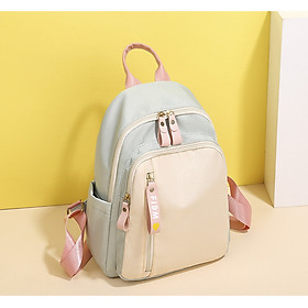 Balo Nữ, Balo Hàn Quốc Dây Kéo Trước Nhiều Ngăn Chứa Cho Nữ, Xinh Xắn Đi Học, Đi Làm, Đi Du Lịch - Kem Xanh