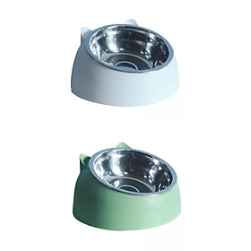 2 Pieces Cat Dog Bowls Raised Tilted Elevated Non Slip Pet Container