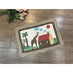 Mua Thảm chùi chân - nhà đỏ và hưu cao cổ viền caro - TCC345
