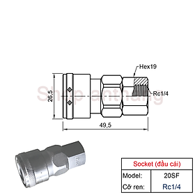 Khớp nối nhanh khí nén SF(ổ cắm) - Nitto (Nhật Bản)