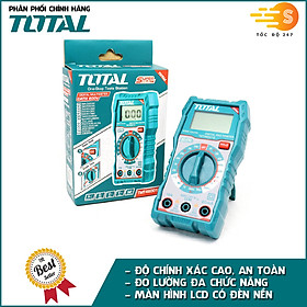 Đồng hồ đo điện vạn năng TOTAL TMT460012 - độ chính xác cao, màn hình LCD 2000 số đếm, có đèn nền ban đêm, có kèm pin