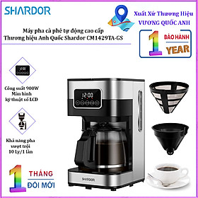 Máy pha cà phê tự động cao cấp Shardor CM1429TA-GS công suất 900W, dung tích 1500ml-Hàng chính hãng