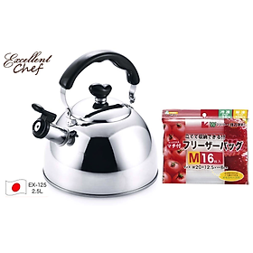 Ấm đun nước dành cho bếp từ Quick-one TẶNG KÈM 01 Set túi Zip bảo quản thực phẩm - Made in Japan