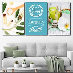 Tranh treo tường,Bộ 3 tranh canvas trang trí quán SPA 40*60 không khung
