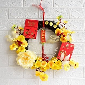 Mua 1 vòng hoa Mai trang trí Tết may mắn tiền tài - Wreath for Tết pktet73