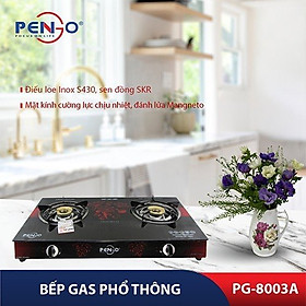 Bếp gas đôi mặt kính Pengo PG-8003A( hàng chính hãng)