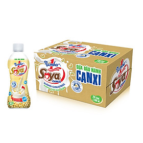 Thùng 24 chai Sữa đậu nành Number 1 Soya Canxi chai PET 268 ml