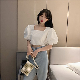 Áo Thun Nữ Tay Ngắn Ôm Dáng Phong Cách Retro