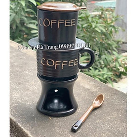 Mua Phin pha cafe liên bếp hâm gốm sứ Bát Tràng kèm muỗng sứ