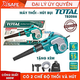 Máy thổi/hút bụi TOTAL TB2086 công suất 800W tặng kèm túi chứa, ống và 2 vòi sử dụng