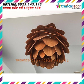 Đèn gỗ thả trần hình quả thông  chuyên trang trí Phòng khách, quán cà phê,...