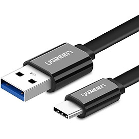 Cáp USB TypeC sang USB 3.0 cáp dẹt Ugreen 172BT10697US 1M màu Đen hàng chính hãng