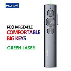 Bút thuyết trình Slide Powerpoint  NORWII N95 Laser tia xanh cao cấp sạc Type C - Hàng nhập khẩu