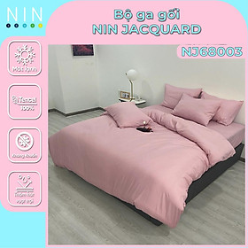 Mua  TENCEL MÁT LẠNH  Bộ 4 món drap  áo gối NIN Tencel Jacquard NJ6803 màu trơn pastel nhẹ nhàng 1m6x2m  1m8x2m  2mx2m2