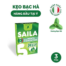 3 hộp kẹo ngậm nhân thạch vị bạc hà Saila 40g