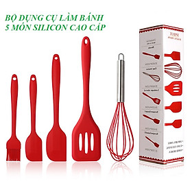 Bộ dụng cụ làm bánh 5 món silicone cao cấp