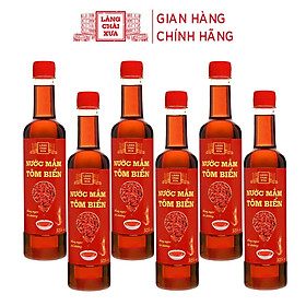 Combo 6 Chai Nước Mắm Làng Chài Xưa Tôm Biển Chai Nhựa 6x525ml