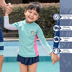 Đồ bơi áo tắm em bé BIKINI PASSPORT KID - Bé Gái tay dài phối váy