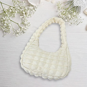 Women's Shoulder Bag, Shoulder Bag, Pleated Casual , Lady Shopping Girls Zipper Chic Lightweight Pouch Bag Bubble Tote Bag