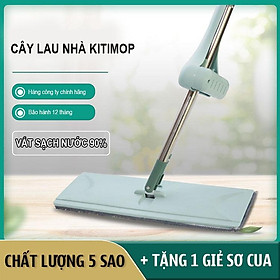 Cây Lau Nhà Kitimop-X Thiết Kế Thông Minh Tự Vắt, Xoay 360 Độ - Hàng Cao Cấp, Chính Hãng - Tặng Thêm 1 Miếng Lau Sơ Cua