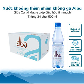 Thùng 24 chai Nước khoáng thiên nhiên ALBA không gas PET 500ml