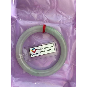 Vòng tay Đá Cẩm Thạch tự nhiên TRUNG SỊN 50mm x Dầy 8mm XANH NGỌC NHẸ NHÀNG BÓNG ĐẸP Kèm Giấy Kiểm định Liulab No 476274 Hợp Nữ Mệnh Mộc Hỏa Thủy 50kg - 55kg đeo ạ