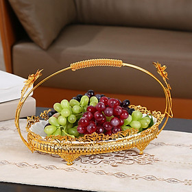 Elegant Fruit Basket Candy Plate ,Snack Display Tray with Handle ,Serving Tray for Countertop