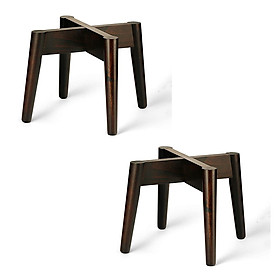 Mua (Bộ 2) Đôn Gỗ Nhỏ  Giá Kệ Đế Đỡ Chậu Hoa - Phong cách Mid-Century - Cao 19 cm x Rộng 24 5 cm (Không bao gồm chậu hoa)