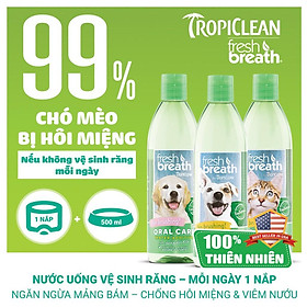 TROPICLEAN-NƯỚC VỆ SINH RĂNG MIỆNG CHO CHÓ BỔ SUNG CHỨC NĂNG