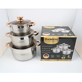 Mua Bộ 3 Nồi Inox 5 Đáy Eb EBBERG EB-8015 - Hàng Chính Hãng