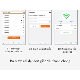 Bộ siêu kích sóng,khuếch đại wifi Tenda 3 ăng ten 300Mbps