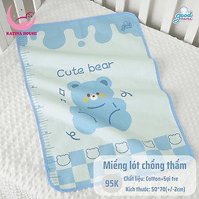 Tấm lót chống thấm cho trẻ sơ sinh 4 lớp 50x70cm, vải sợi tre mềm mại kháng khuẩn