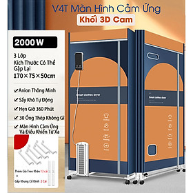 Tủ Sấy Quần Áo 3 Tầng Thông Minh Sấy Khô 360 Độ Thế Hệ Mới - Máy Sấy Quần Áo Dạng Tủ Treo Tiện Dụng - Dễ Dàng Gấp Gọn - Có Video