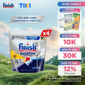 Combo 4 túi Viên Rửa Chén Bát Finish Powerball Quantum 21 viên