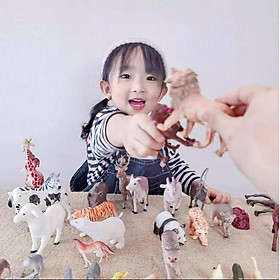 Món quà cho bé sáng tạo - Hộp đồ chơi con vật, con thú rừng hoang dã 58 chi tiết bằng nhựa dẻo đặc cứng cáp siêu bền, sơn màu đẹp, an toàn cho be syêu HÀNG LOẠI 1