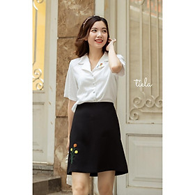 Chân váy thêu hoa bi TIELA - Chân váy chữ A công sở - Hoa bi Skirt