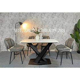 Bộ bàn ăn 4 ghế mặt đá hiện đại BA-07