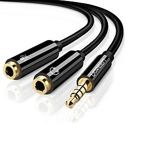 Mua Cáp Chia Audio 1.5mm Ra 1 Đầu Loa 3.5mm và 1 Đầu Microphone Ugreen 30620 - Hàng Chính Hãng