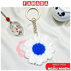 Móc Khoá Len Cúc Hoạ Mi - Màu Trắng (Nhụy Hoa Màu Ngẫu Nhiên)