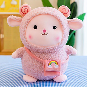 Gấu bông con cừu đeo cặp dễ thương, cừu lông xù siêu cưng cute (25cm) mẫu mới siêu hot, hàng xịn cao cấp loại 1 an toàn cho trẻ nhỏ