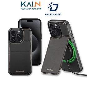 Ốp Lưng Da Dành Cho iPhone 15 Pro Max / iPhone 15 Pro / iPhone 15 Plus / iPhone 15, Hỗ Trợ Sạc Từ Tính, DUX DUCIS Rafi Series - HÀNG CHÍNH HÃNG
