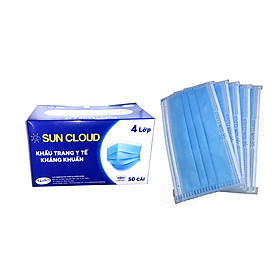 Khẩu Trang Y Tế Cao Cấp SUN CLOUD - 4 Lớp Kháng Khuẩn / 99% Lọc Khuẩn, Bụi, Virus Tốt Nhất / Người Lớn