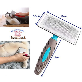 Lược chải lông Chó Mèo SLICKER BRUSH Cán nhựa dẻo chắc chắn 12cm Giúp Làm mượt lông, tơi lông thú cưng