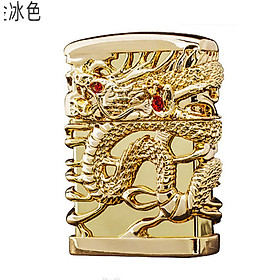 Mua Bật lửa Chief đồng nguyên chất đính hình con Rồng bao quanh màu đen bóng