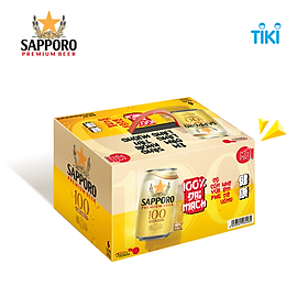 Hình ảnh Thùng Sapporo Premium Bia 1OO - 6 lon 330ml