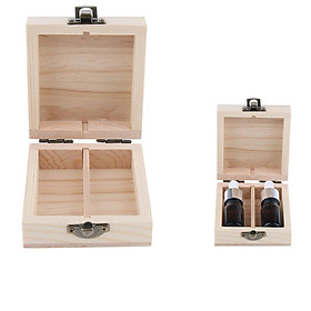 2 Slots 15ML Wooden Box Storage Case Essential Oil Display Holder Organizer